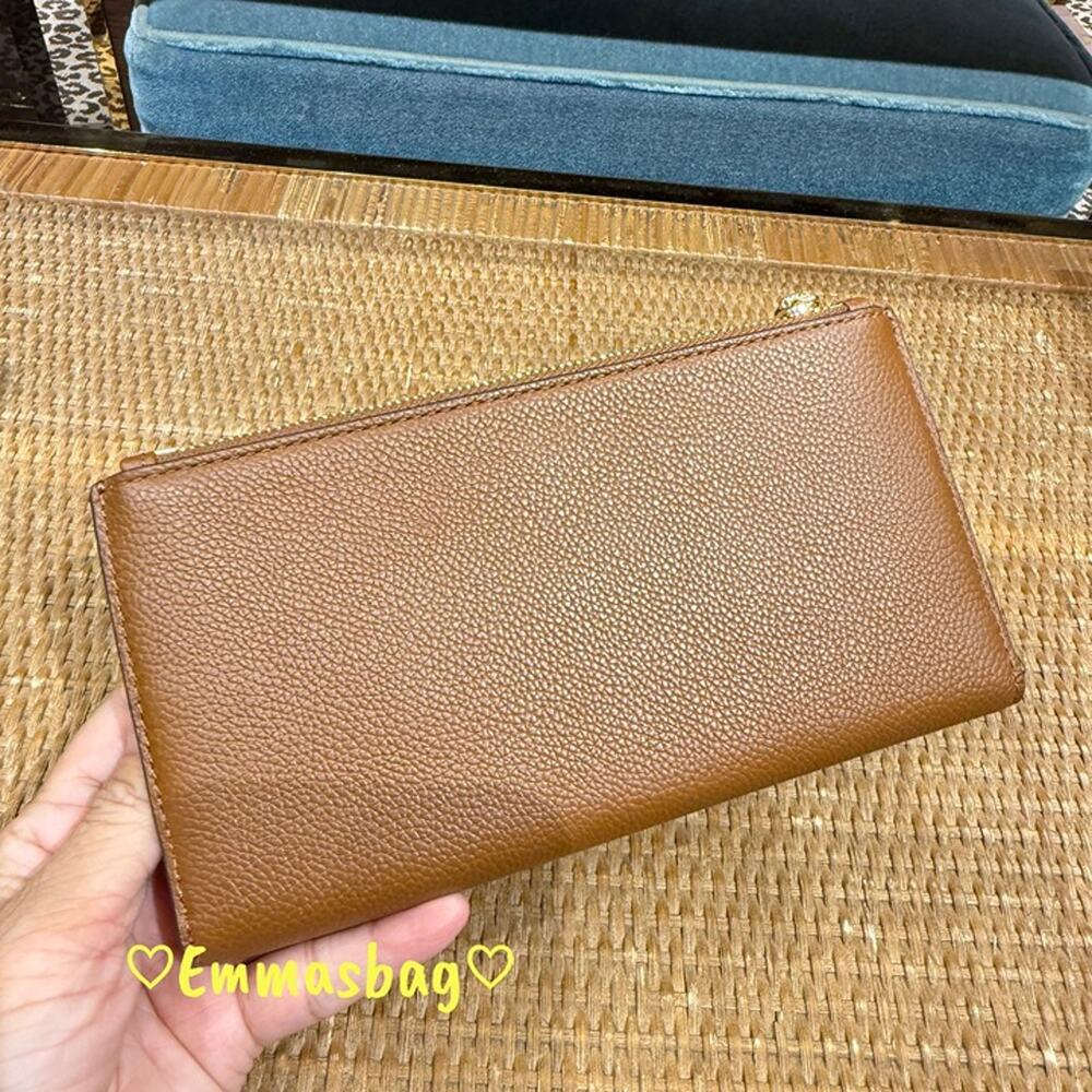 Tory Burch Tan Zip Wallet - Classic Leather Wristlet - Picture 8 of 10